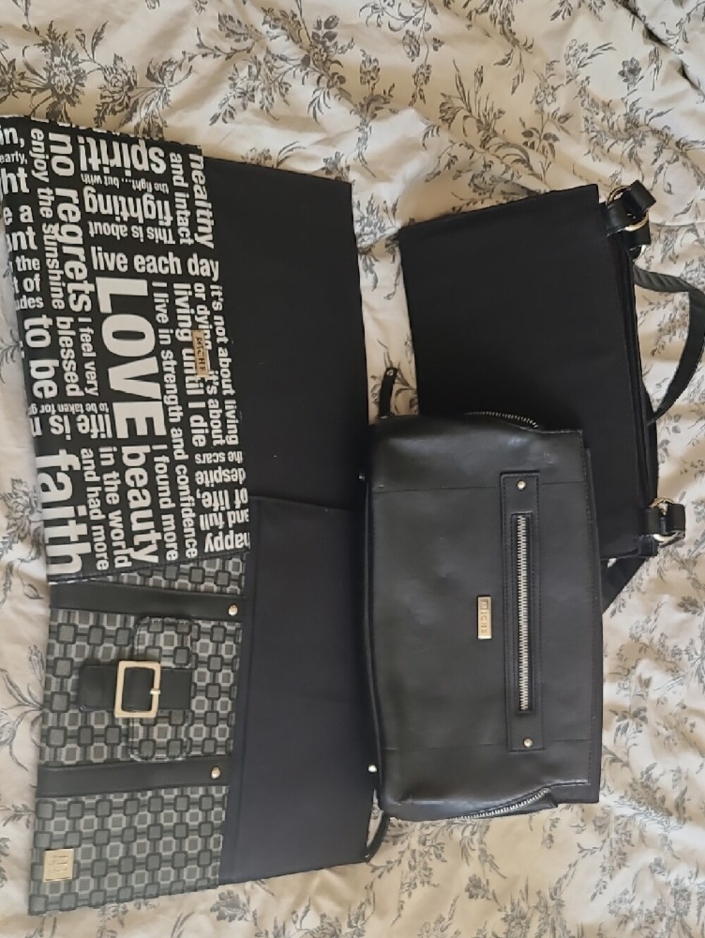 RETIRED Black Leather MICHE Crossbody Bag And 2 Extra RETIRED Changable Shells
